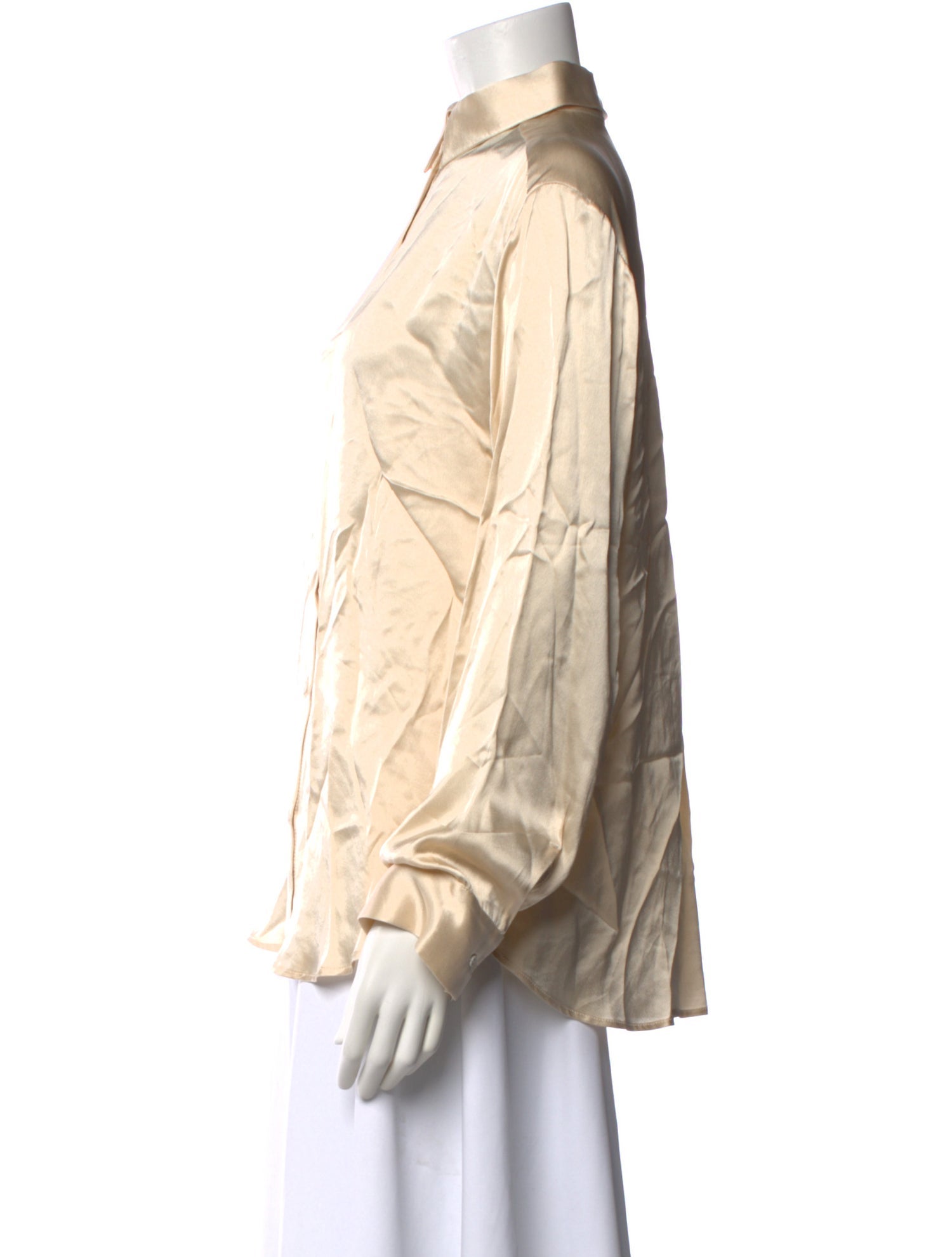 Matteau Mock Neck Long Sleeve Button-Up Top