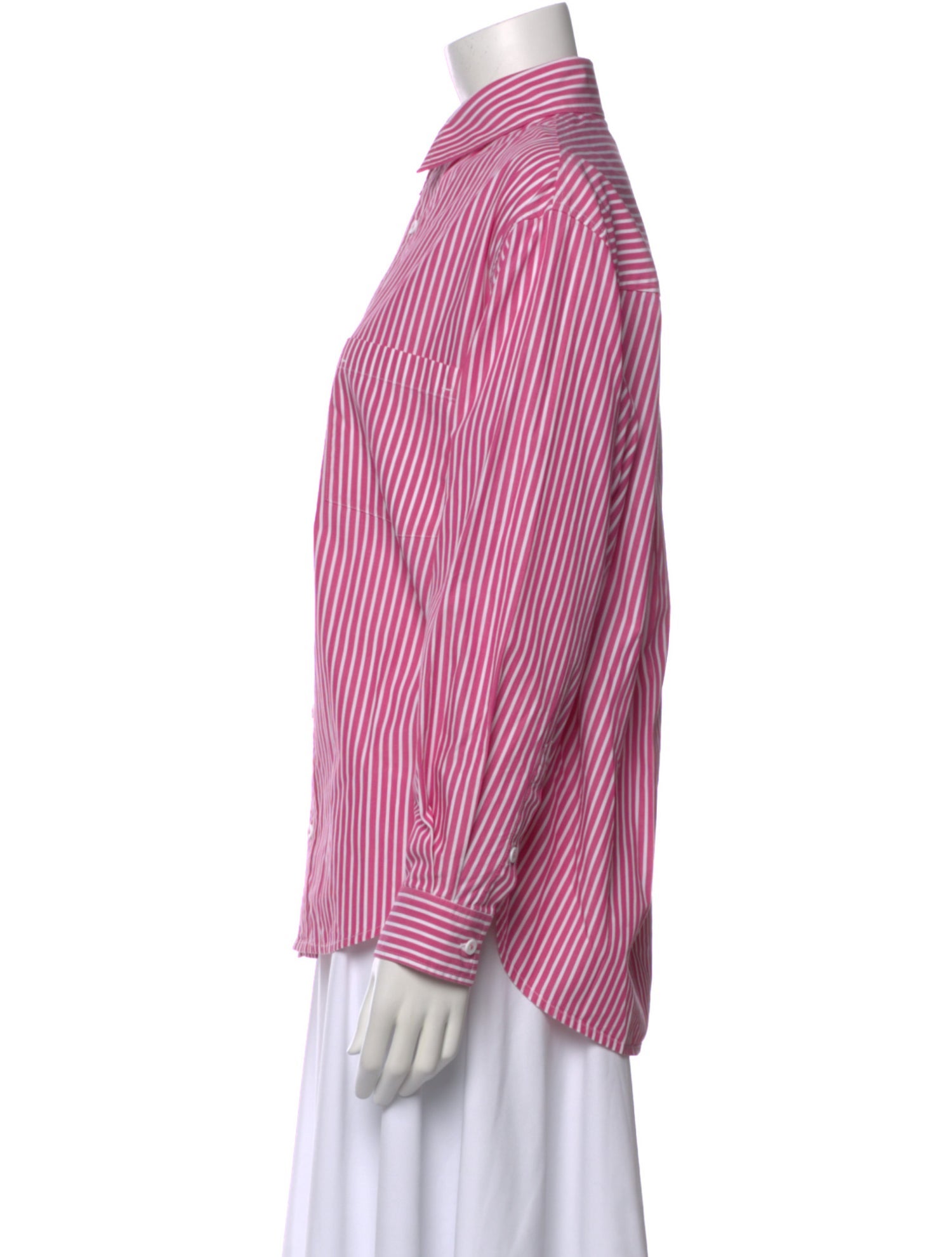Matteau Striped Long Sleeve Button-Up Top