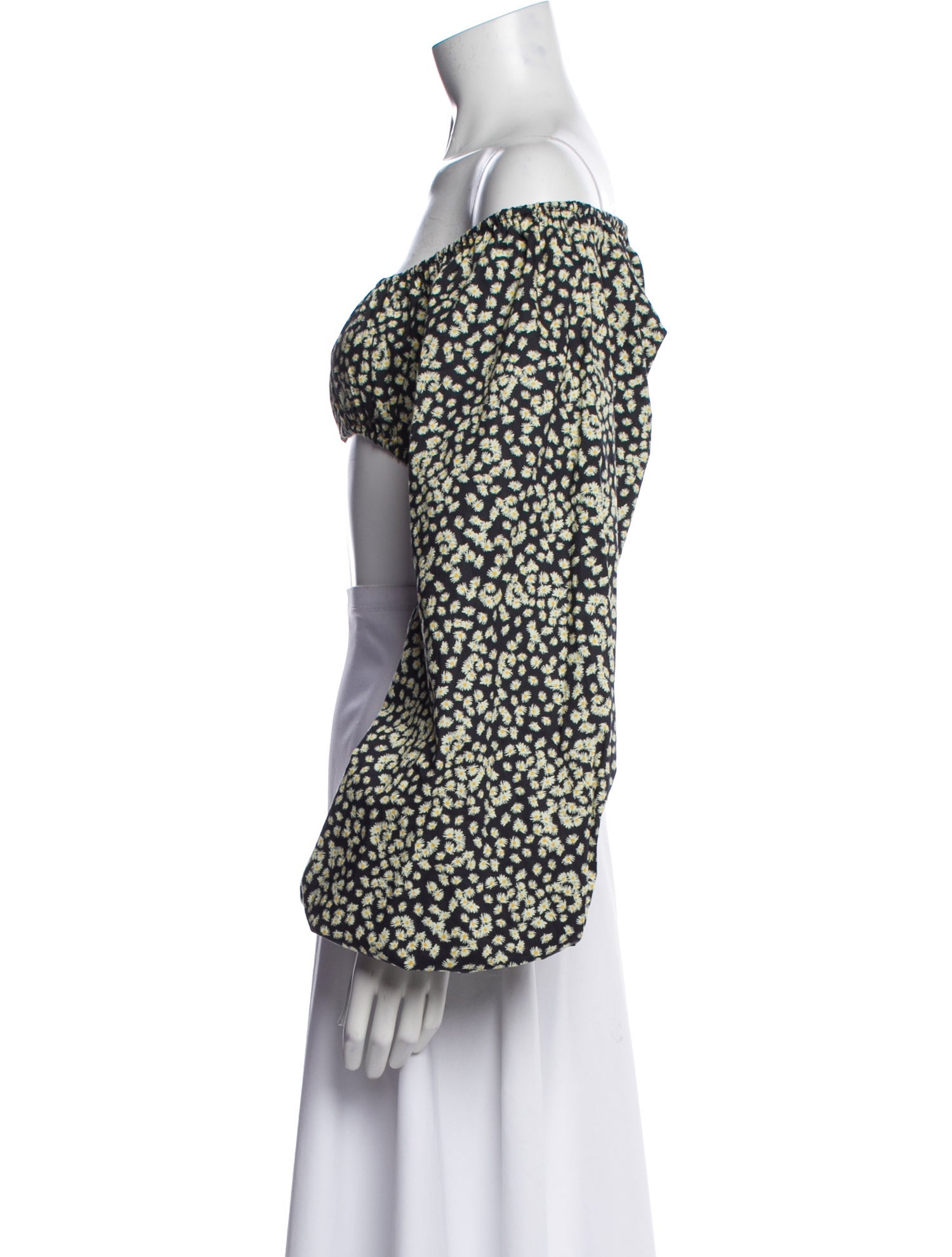 Matteau Floral Print Off-The-Shoulder Crop Top