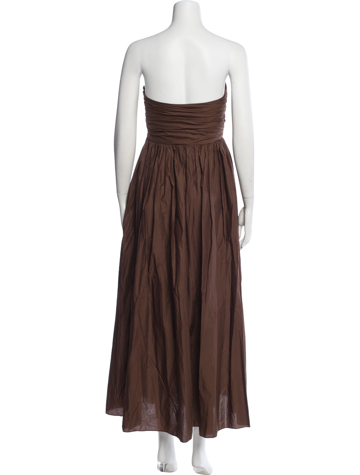 matteau brown dress Strapless Long - Dresses, Clothing - WMATA26353 Matteau shirred bodice dress