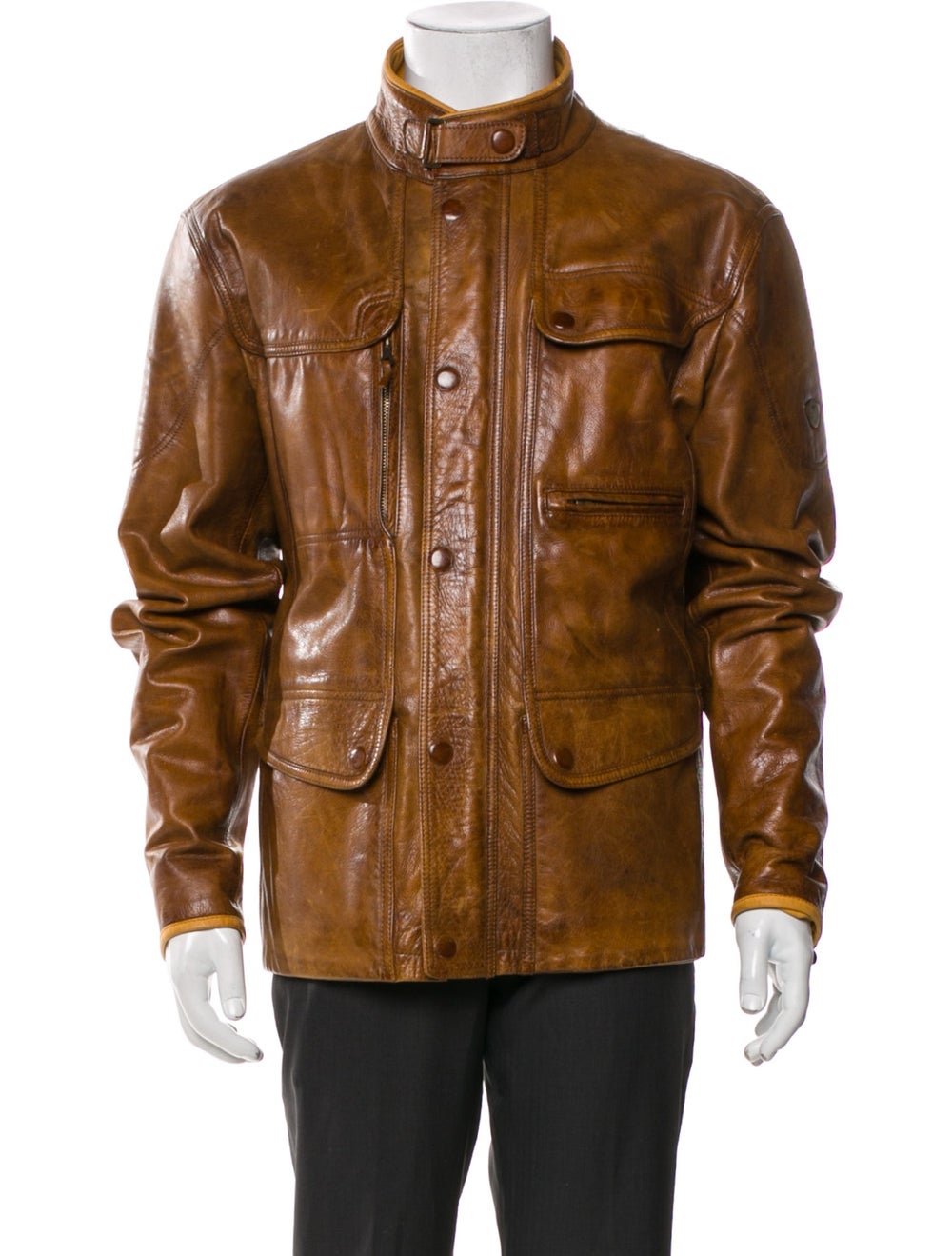Matchless Leather Utility Jacket Brown Woven Lini… - image 1