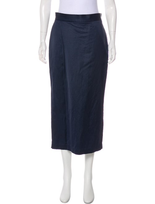 M.Martin Satin Midi Skirt Navy