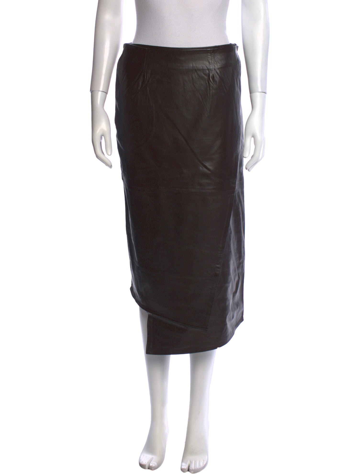 M.Martin Leather Midi Length Skirt