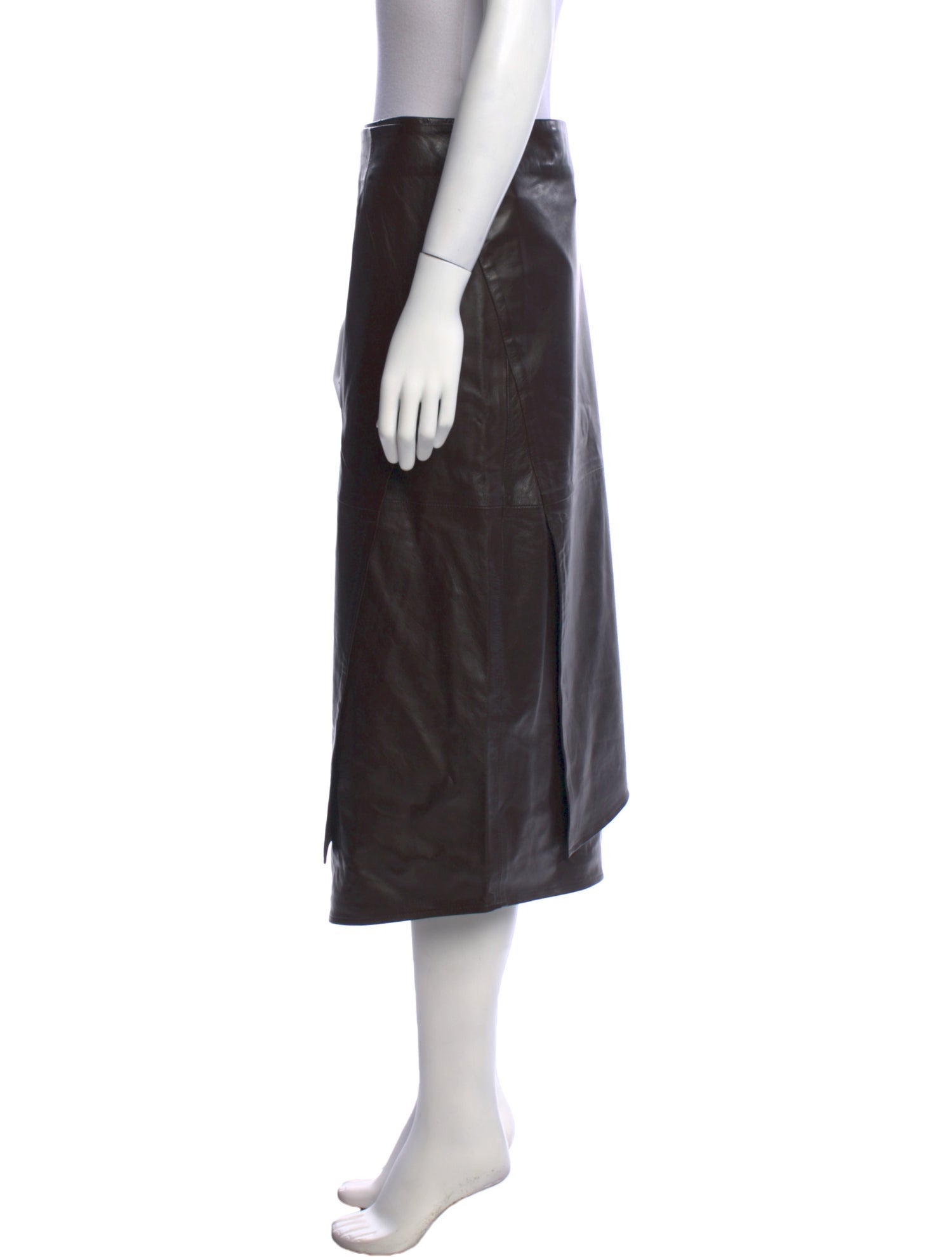 M.Martin Leather Midi Length Skirt