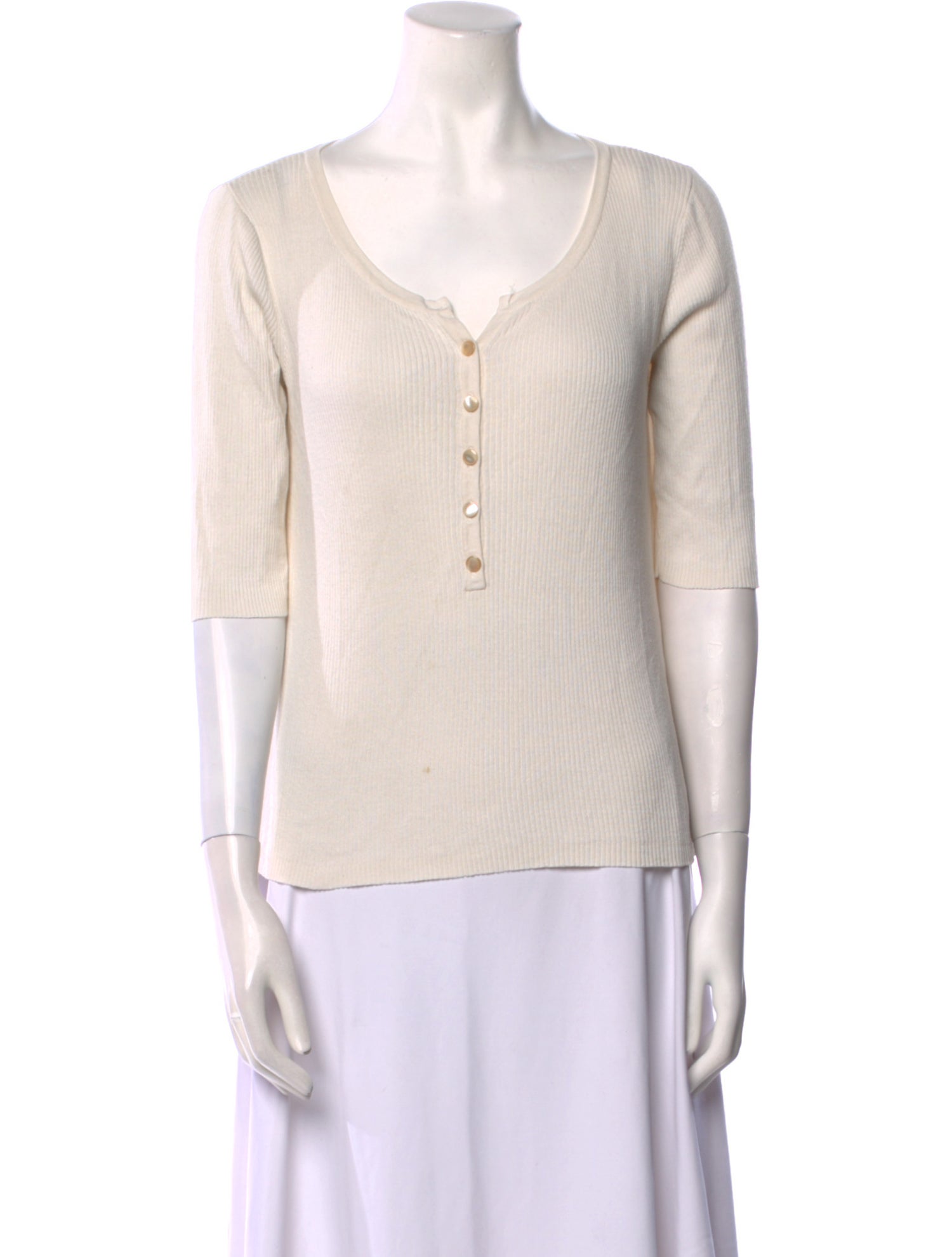 M.Martin V-Neck Three-Quarter Sleeve Top