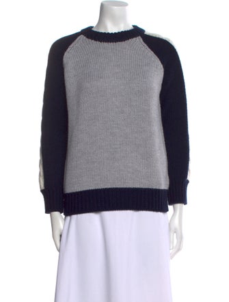 M.Martin Merino Wool Colorblock Pattern Sweater