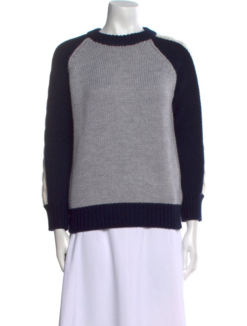 M.Martin Merino Wool Colorblock Pattern Sweater