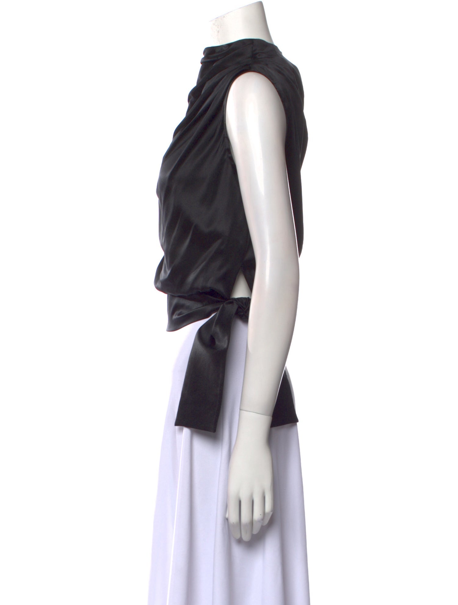 Matériel Tbilisi Silk Cowl Neck Crop Top