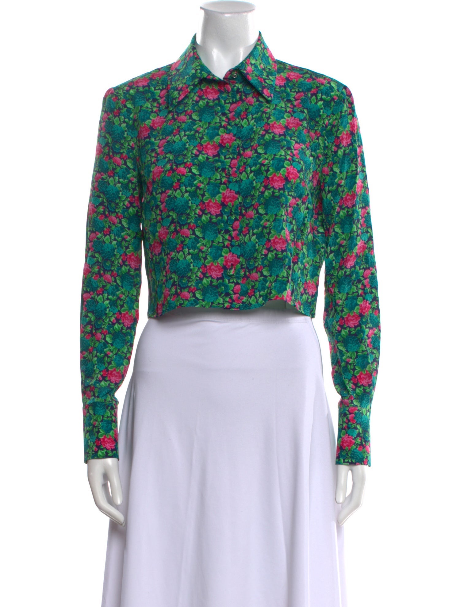 Matériel Tbilisi Floral Print Long Sleeve Button-Up Top w/ Tags