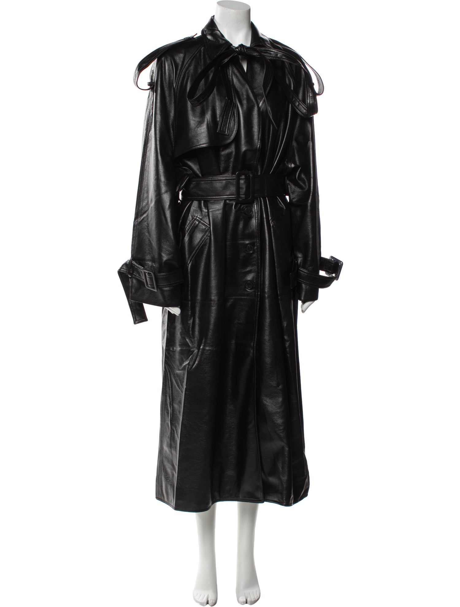 Matériel Tbilisi Faux Leather Trench Coat w/ Tags