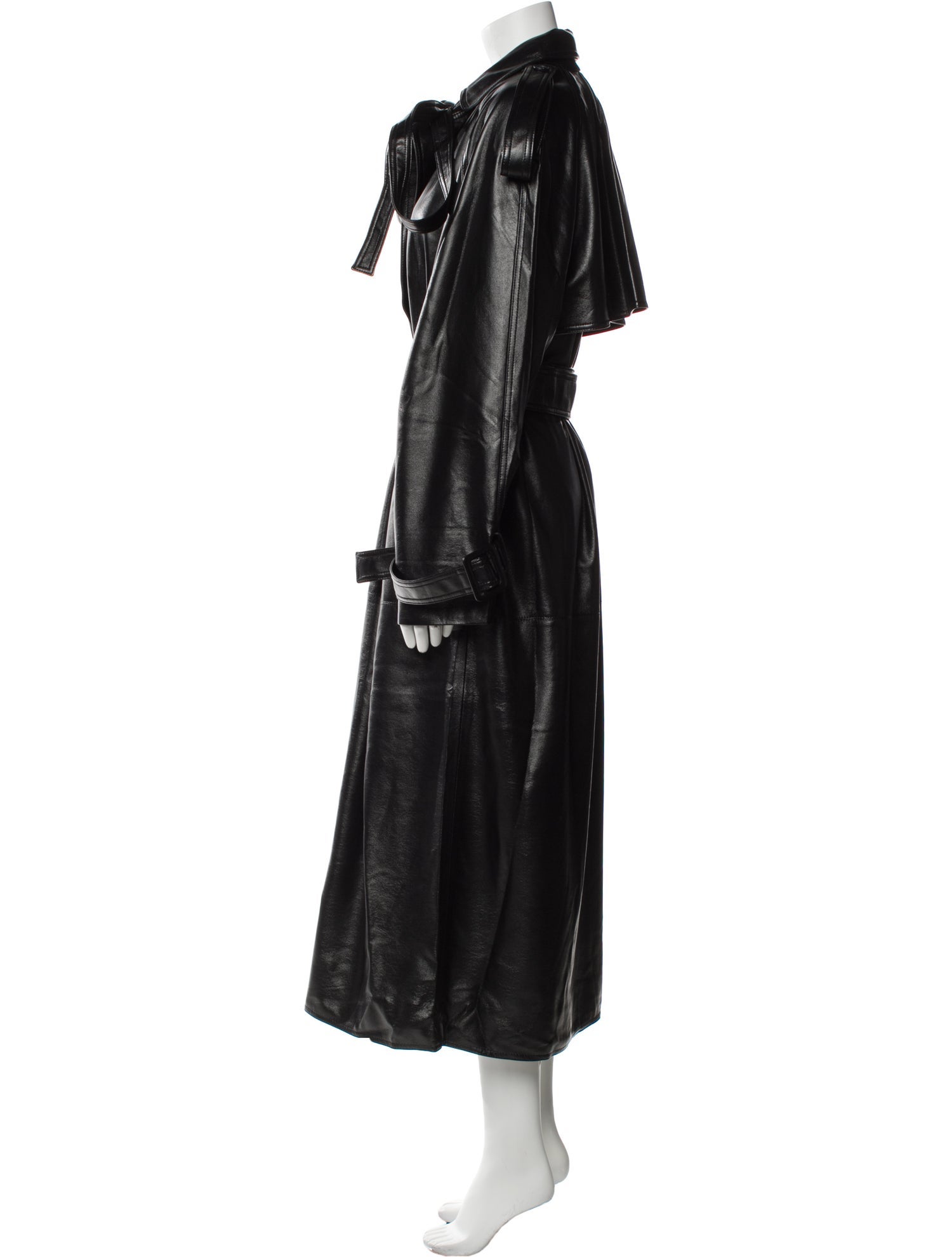 Matériel Tbilisi Faux Leather Trench Coat w/ Tags