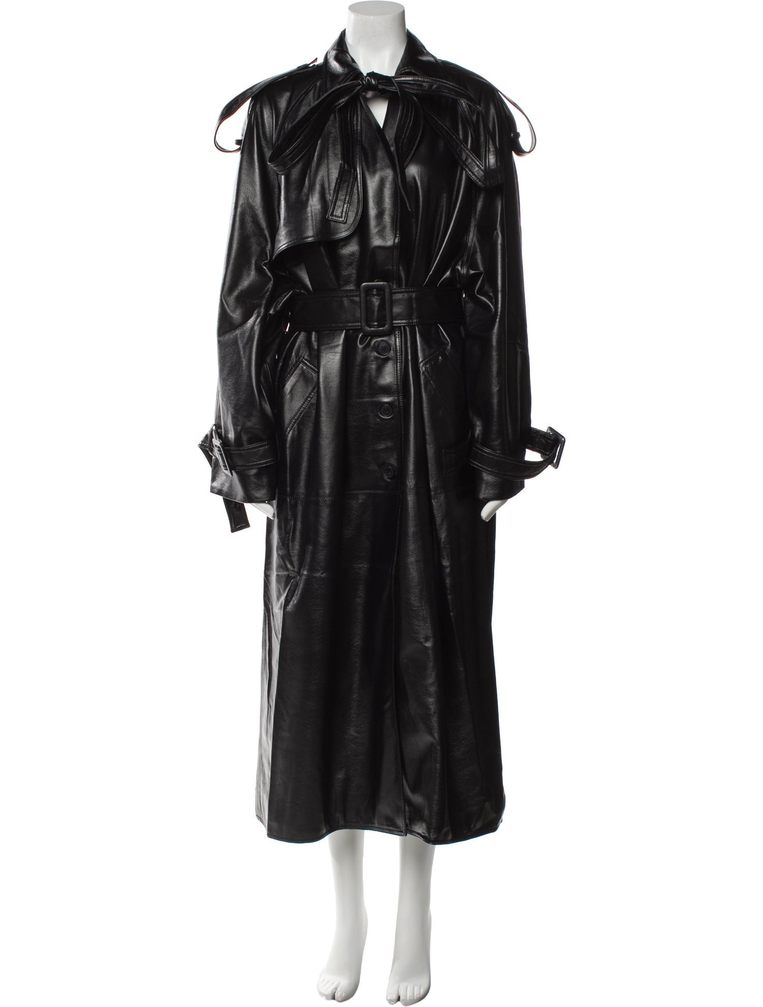 Matériel Tbilisi Faux Leather Trench Coat w/ Tags