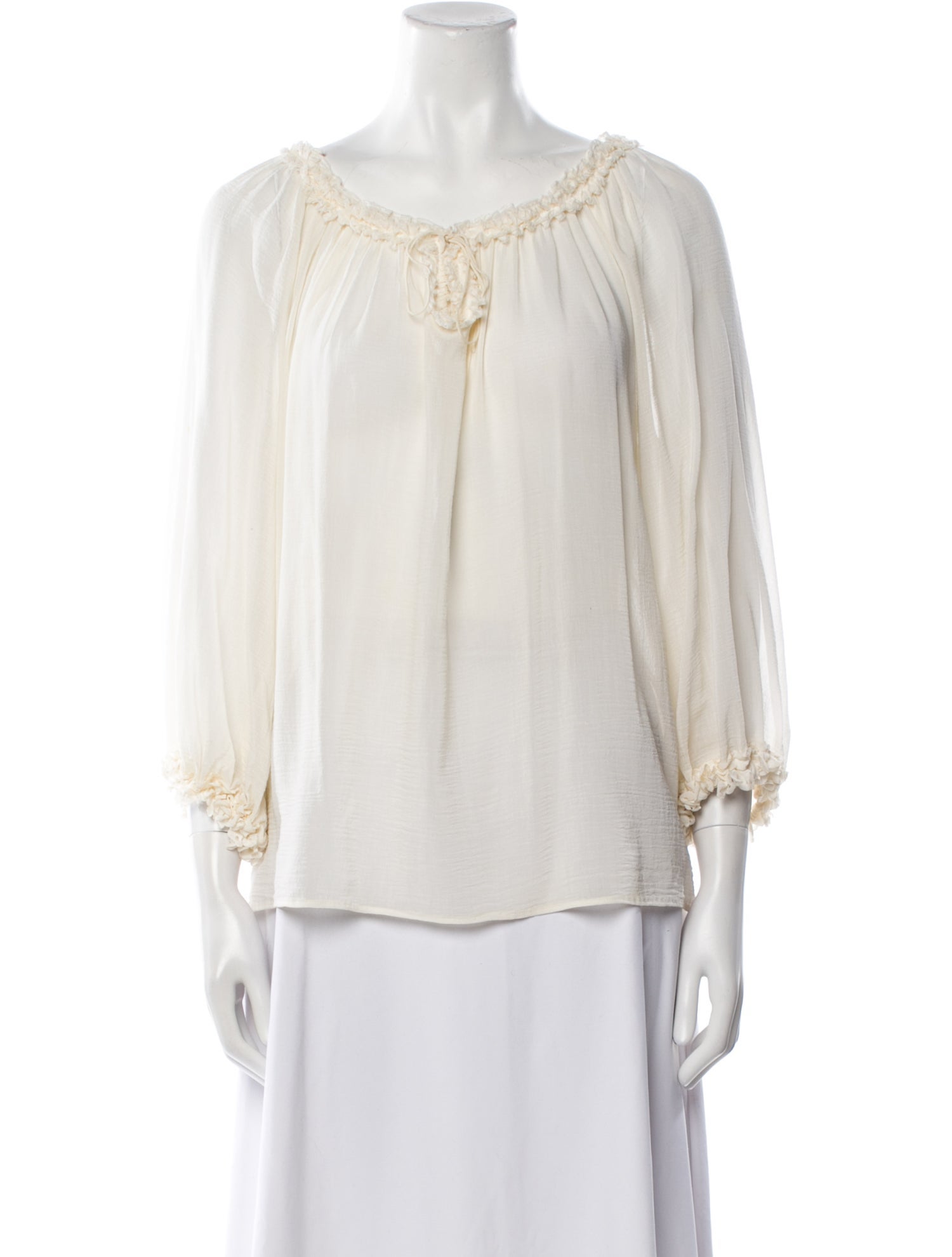 Maurizio Pecoraro Silk Scoop Neck Blouse