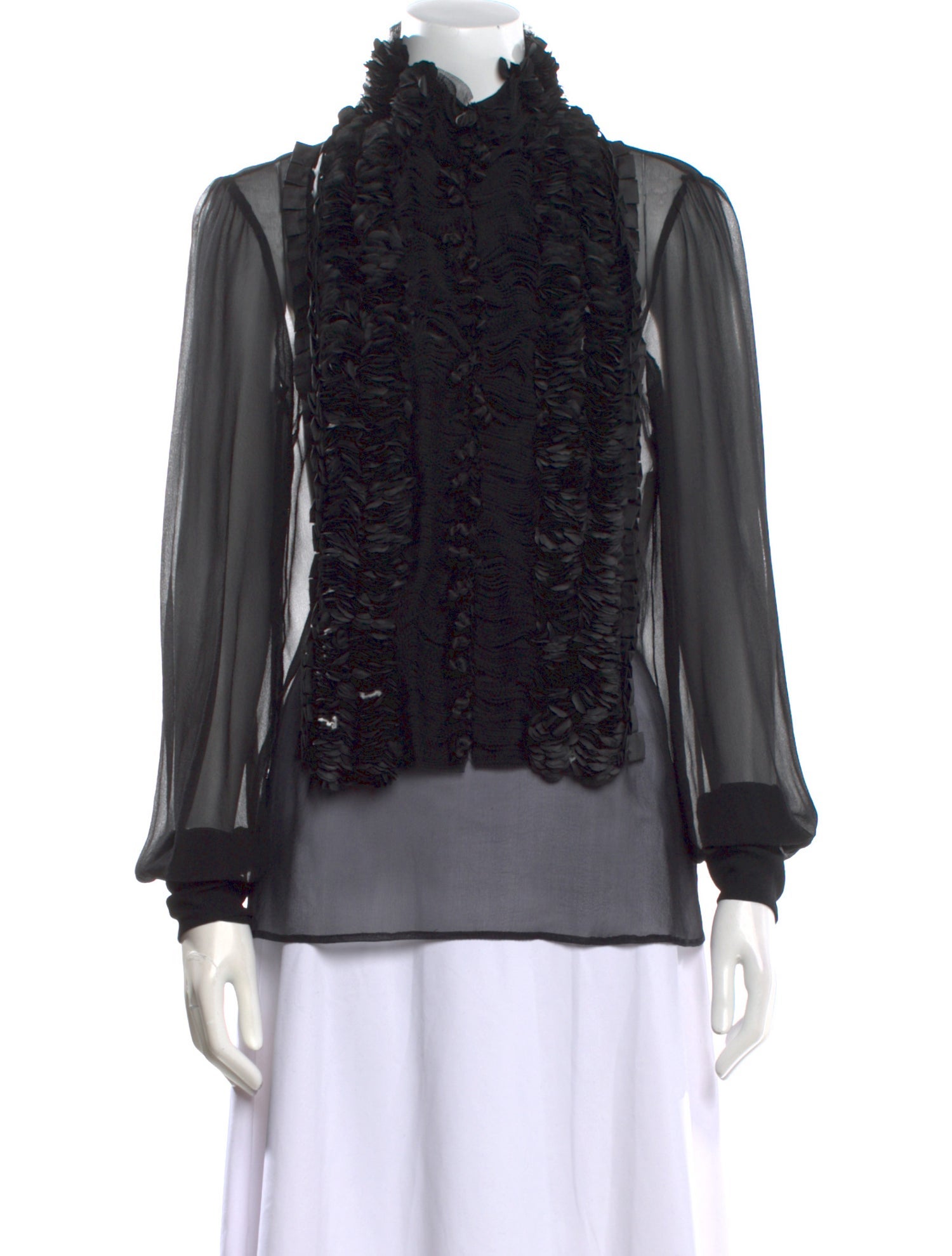 Maurizio Pecoraro Mock Neck Long Sleeve Blouse