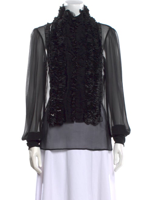 Maurizio Pecoraro Mock Neck Long Sleeve Blouse