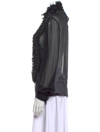 Maurizio Pecoraro Mock Neck Long Sleeve Blouse