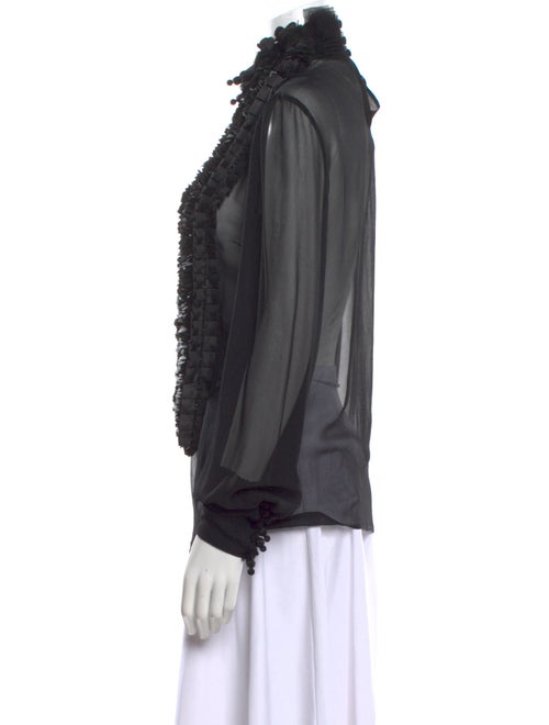 Maurizio Pecoraro Mock Neck Long Sleeve Blouse