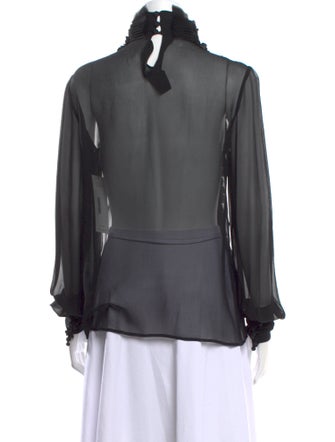 Maurizio Pecoraro Mock Neck Long Sleeve Blouse