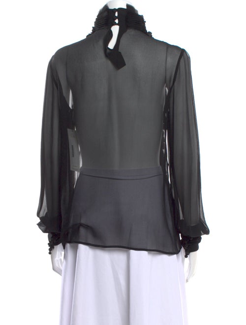 Maurizio Pecoraro Mock Neck Long Sleeve Blouse