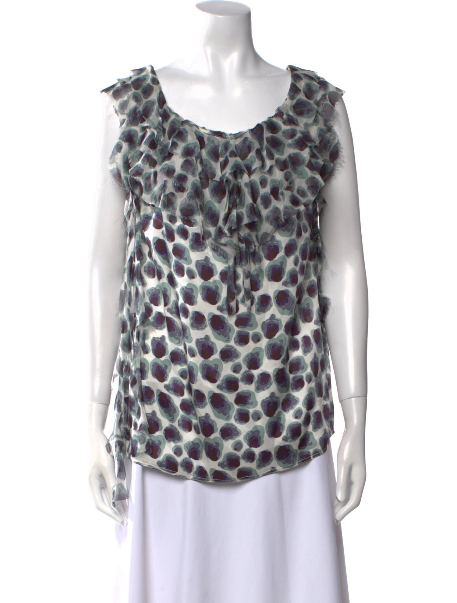 Maurizio Pecoraro Printed Scoop Neck Blouse
