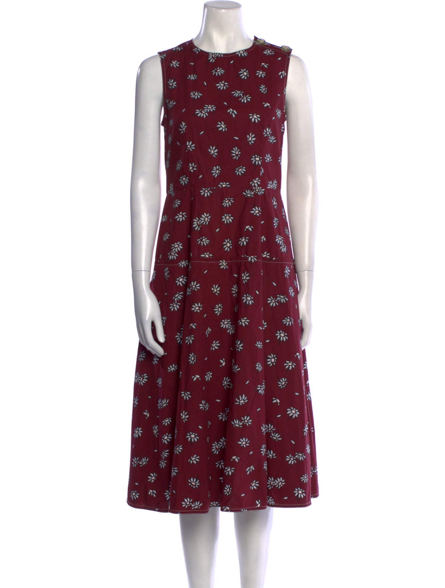 Marni x Frank Navin Floral Print Midi Length Dress