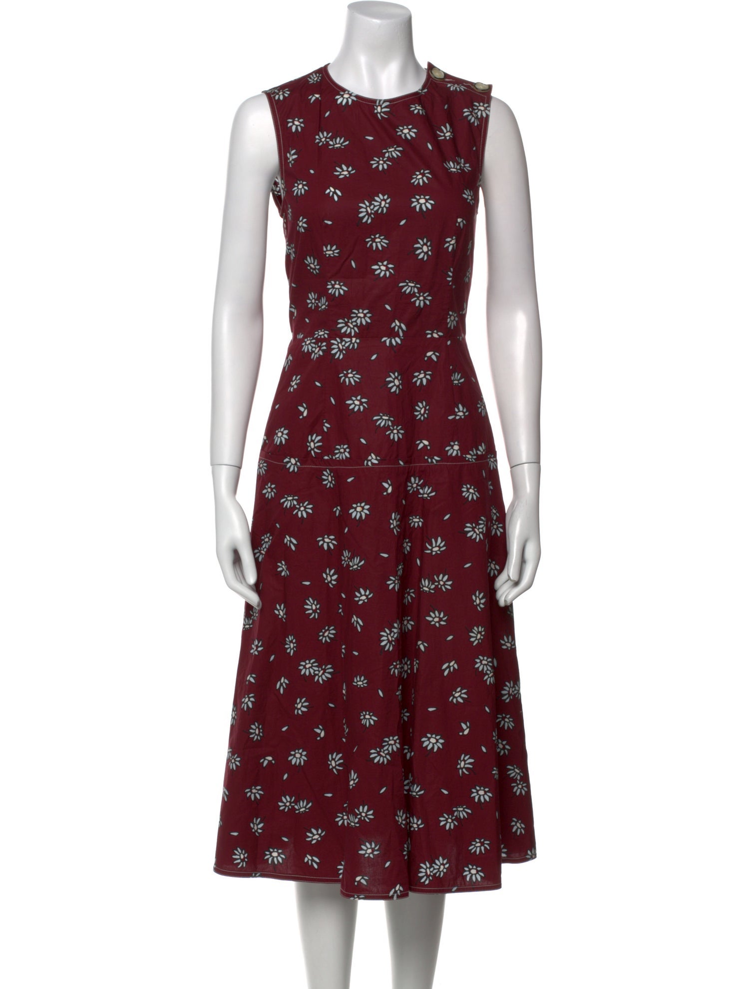 Marni x Frank Navin Floral Print Midi Length Dress