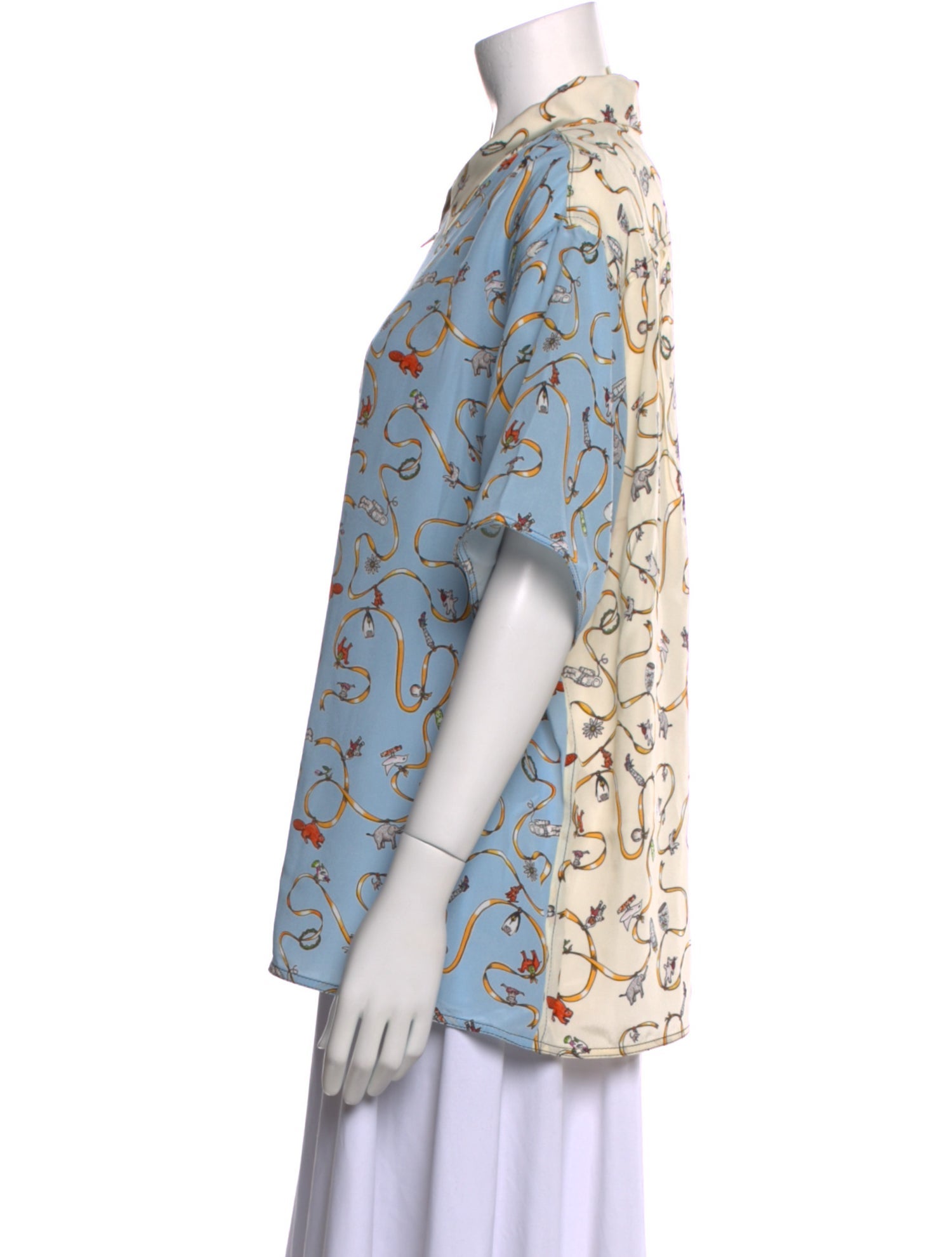 Marni x Frank Navin Silk Printed Button-Up Top