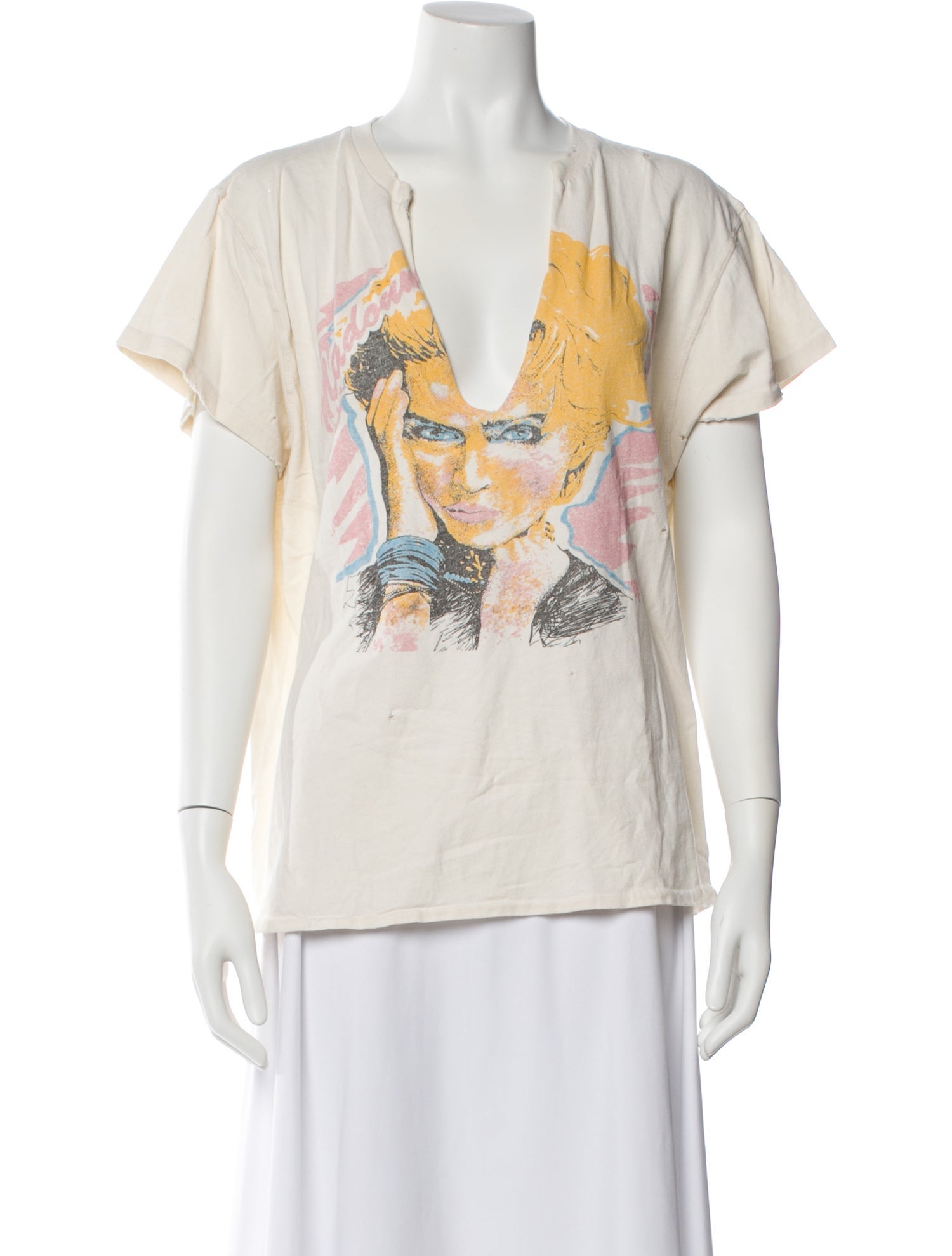 MadeWorn Graphic Print V-Neck T-Shirt