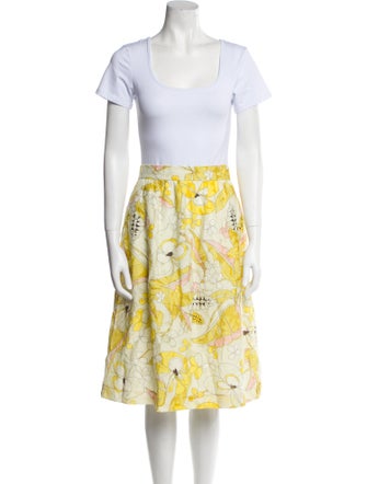 MAX&Co. Floral Print Pleated Accents Skirt Suit