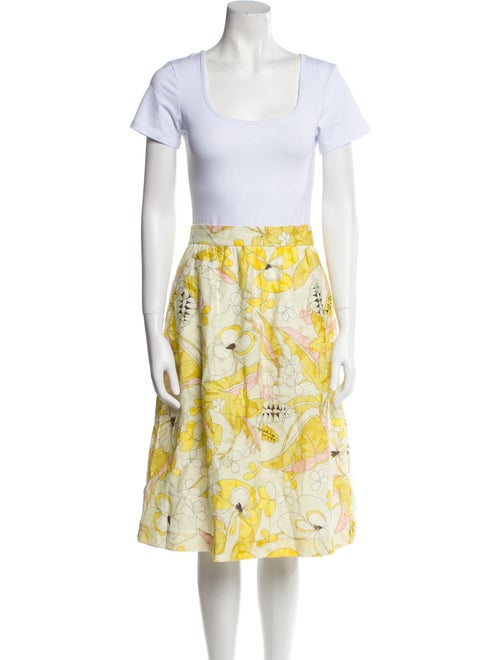 MAX&Co. Floral Print Pleated Accents Skirt Suit