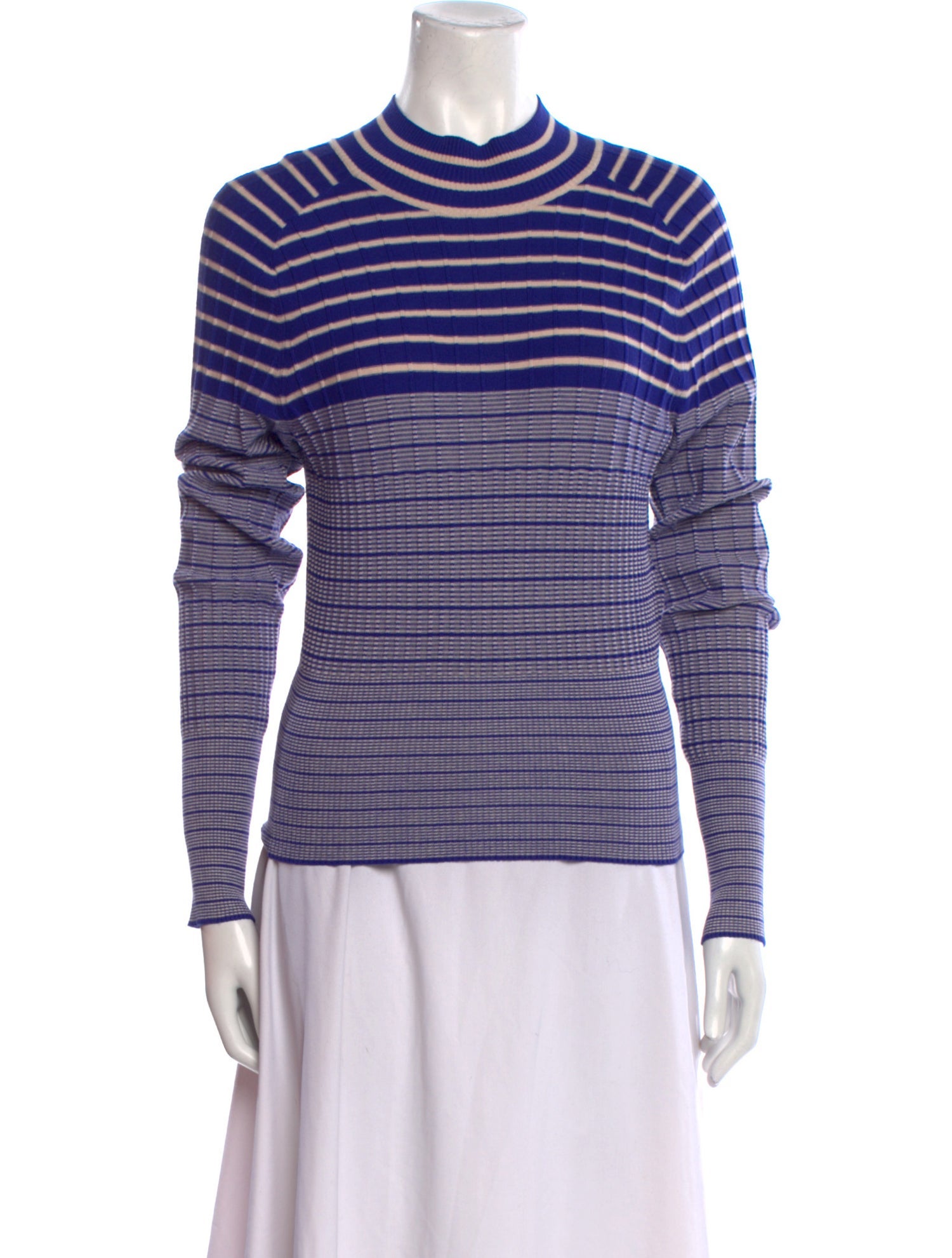 MAX&Co. Striped Mock Neck Sweater