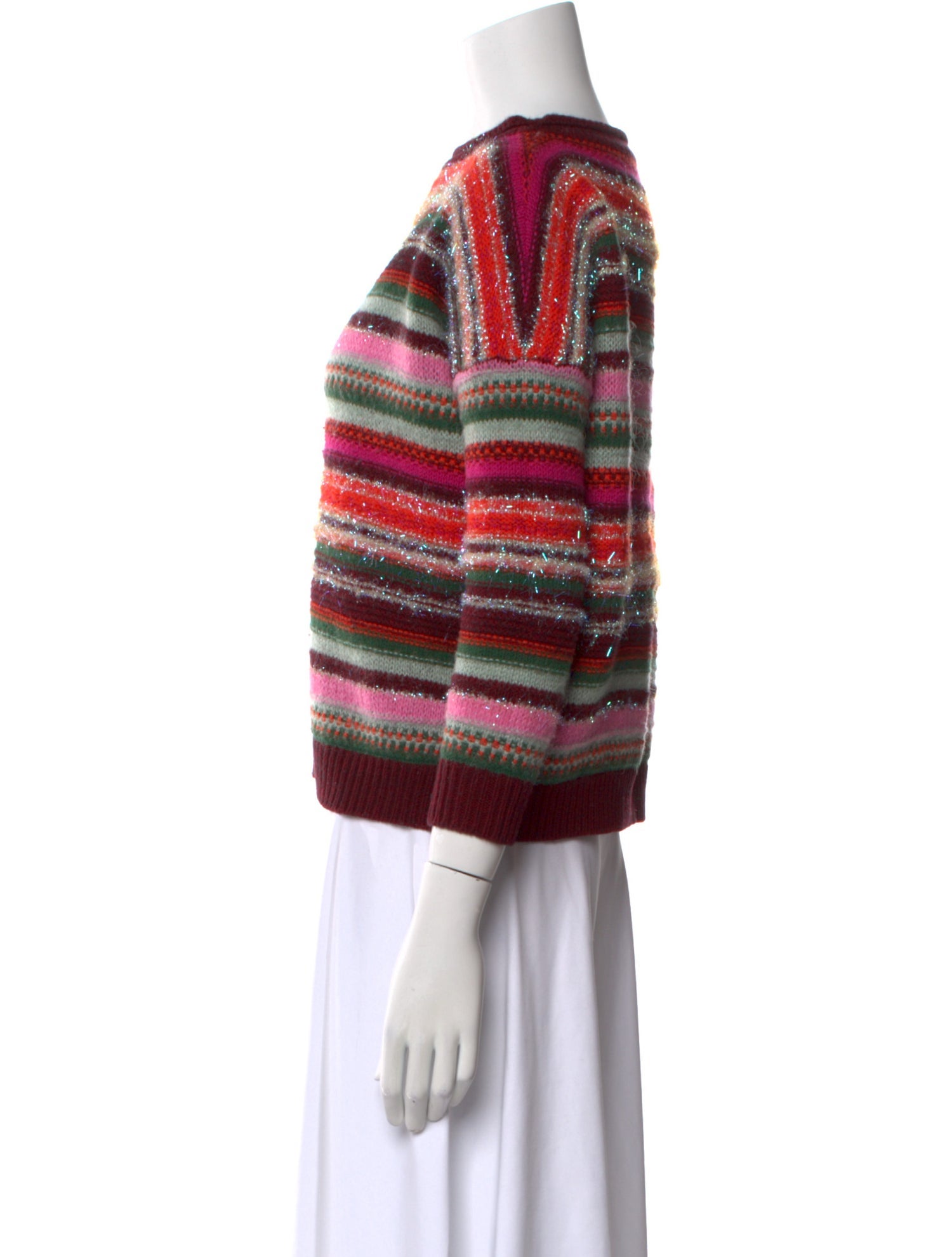 MAX&Co. Striped Bateau Neckline Sweater