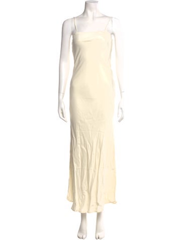 Pre-owned Max & Co Square Neckline Midi Length Dress W/ Tags In Neutral