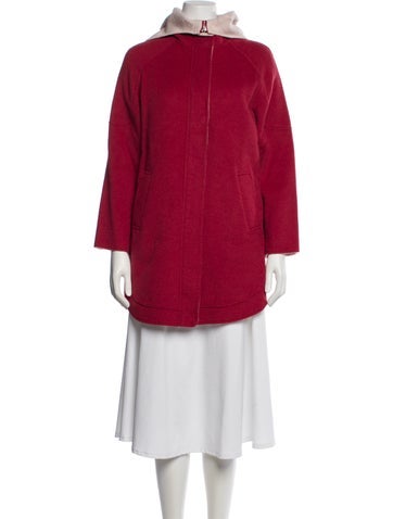 Pre-owned Max & Co Wool Faux Fur Coat In Red