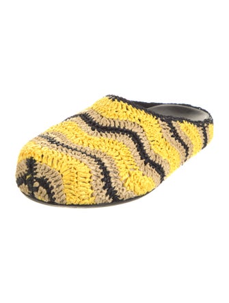 Marni x NO VACANCY INN Straw Striped Slides