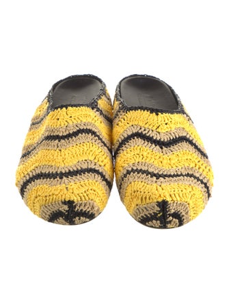 Marni x NO VACANCY INN Straw Striped Slides