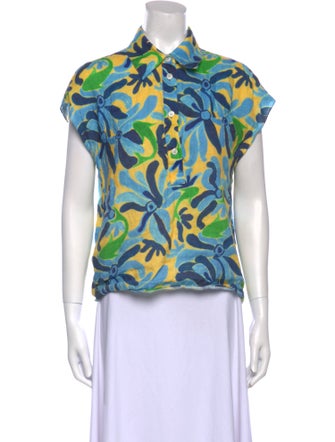 Marni x NO VACANCY INN Linen Printed Button-Up Top