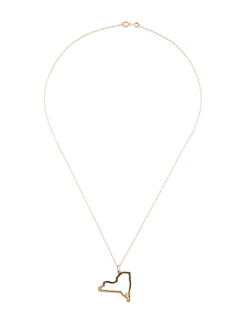 Maya Brenner Designs 14K Diamond-Accented New York State Pendant Necklace