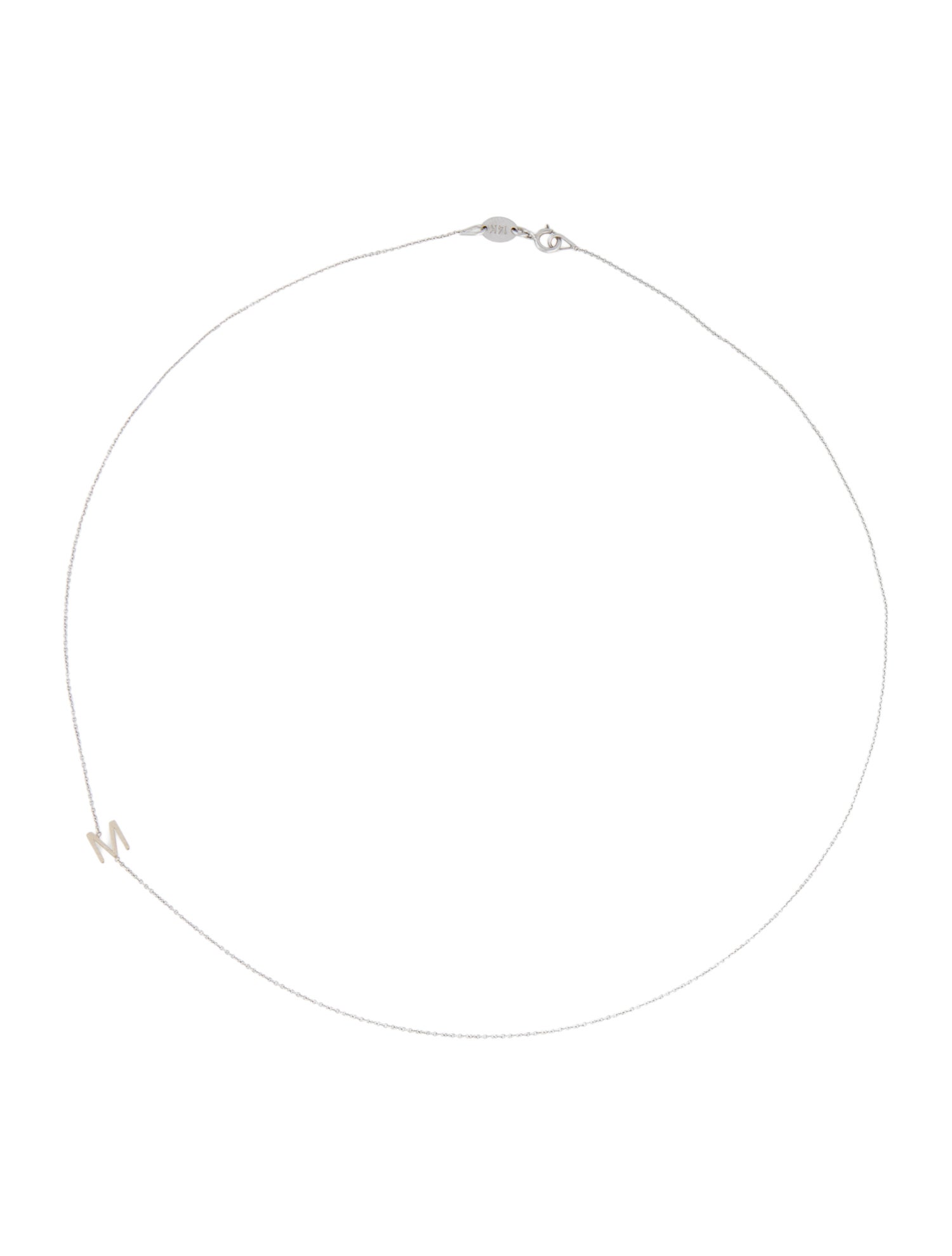 Maya Brenner Designs 14K Asymmetrical Letter 'M' Necklace