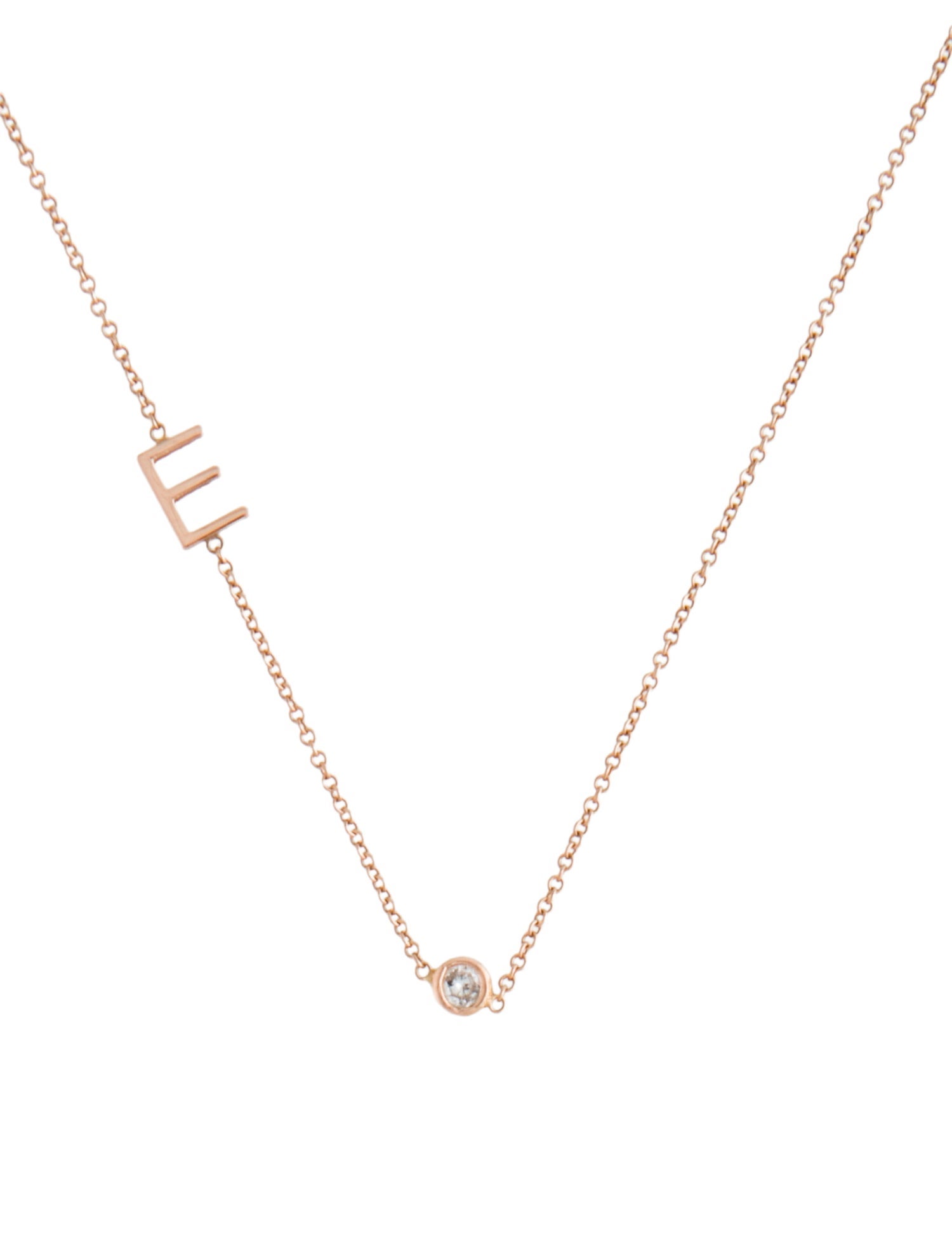 Maya Brenner Designs 14K Diamond Monogram 'E' Necklace