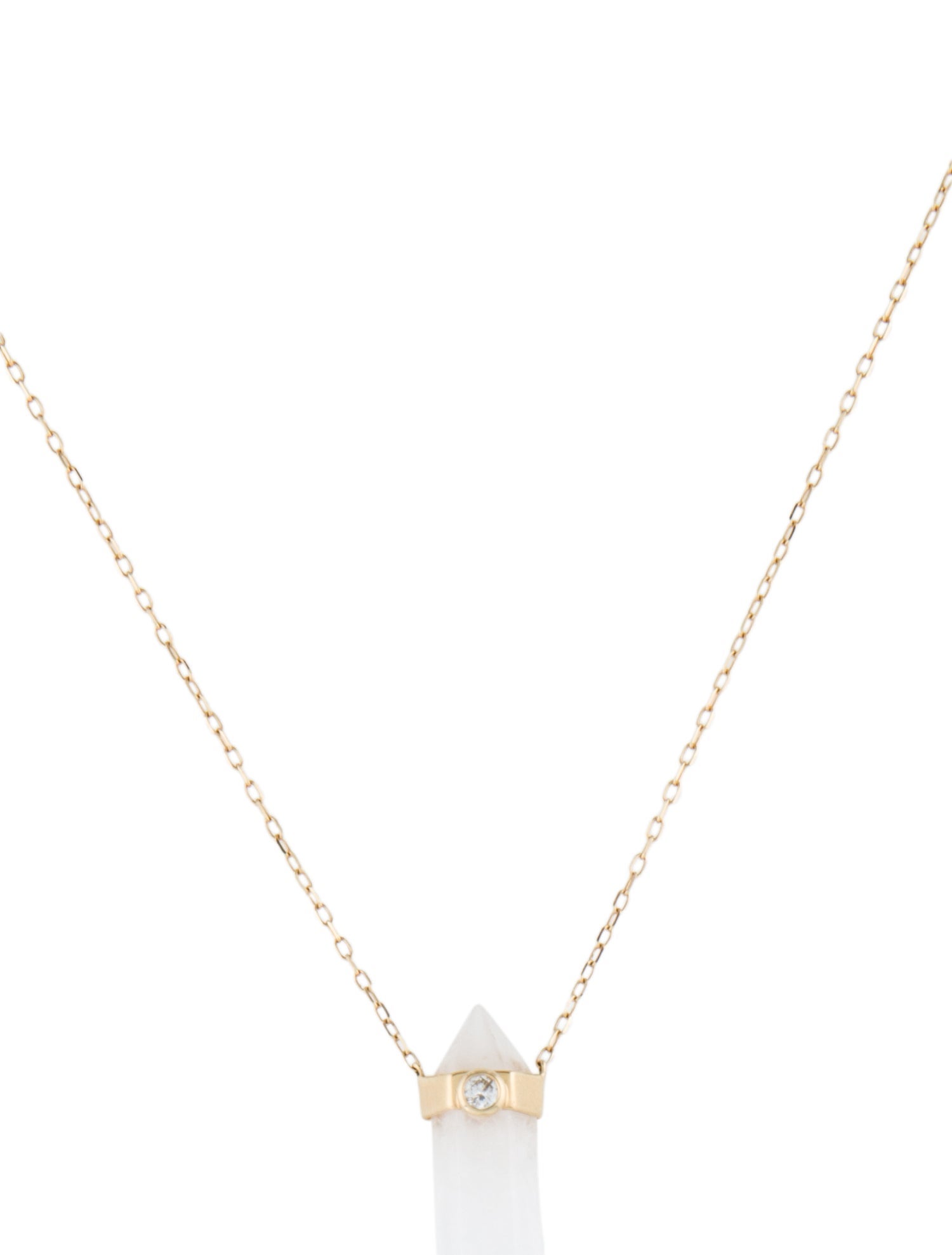 Maya Brenner Designs 14K Quartz & Diamond Clarity Retreat Necklace