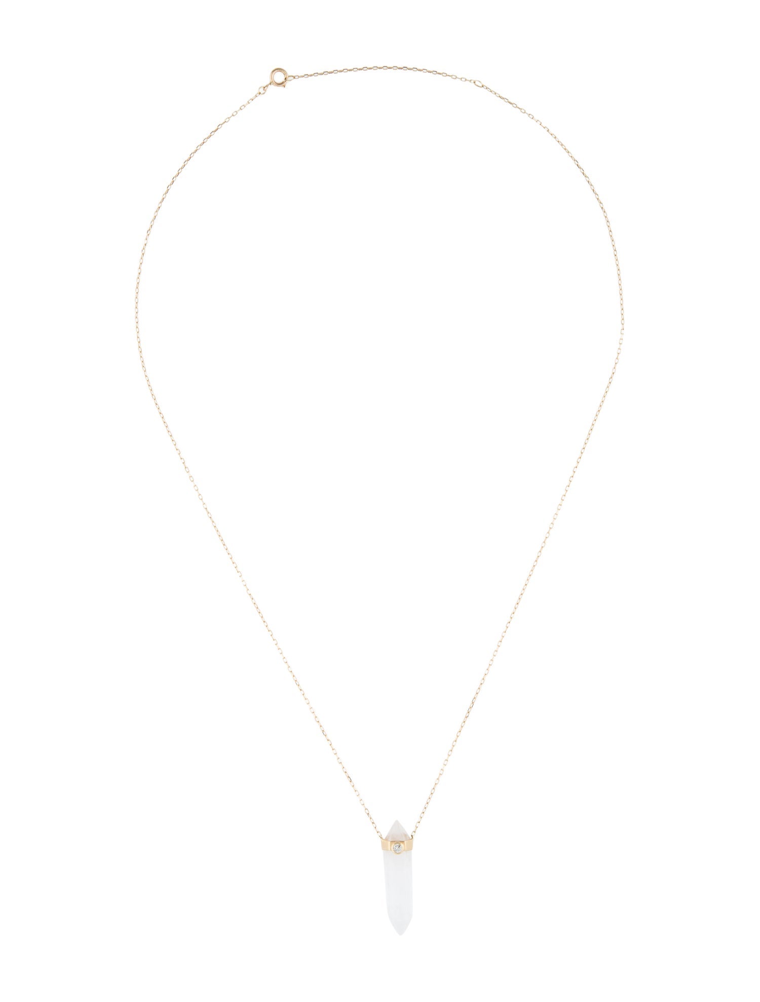 Maya Brenner Designs 14K Quartz & Diamond Clarity Retreat Necklace