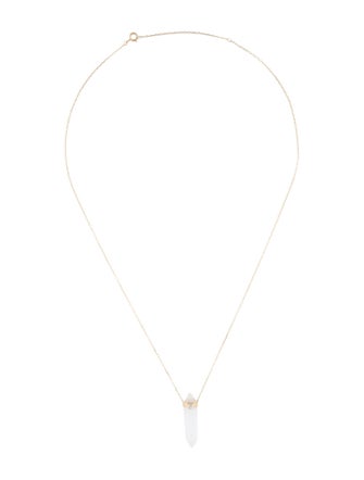 Maya Brenner Designs 14K Quartz & Diamond Clarity Retreat Necklace