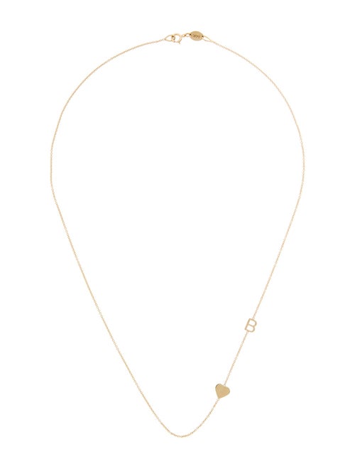 Maya Brenner Designs 14K Heart & Initial 'B' Necklace