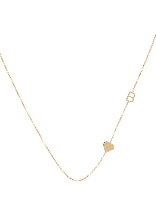 Maya Brenner Designs 14K Heart & Initial 'B' Necklace