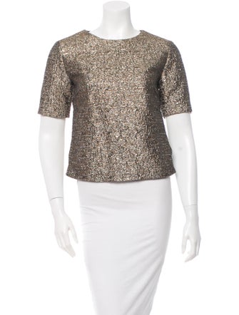 By Malene Birger Metallic Short Sleeve Top