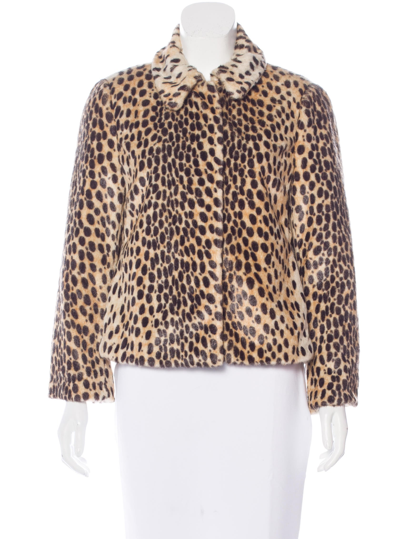 By Malene Birger Cheetah Print Faux Fur Coat