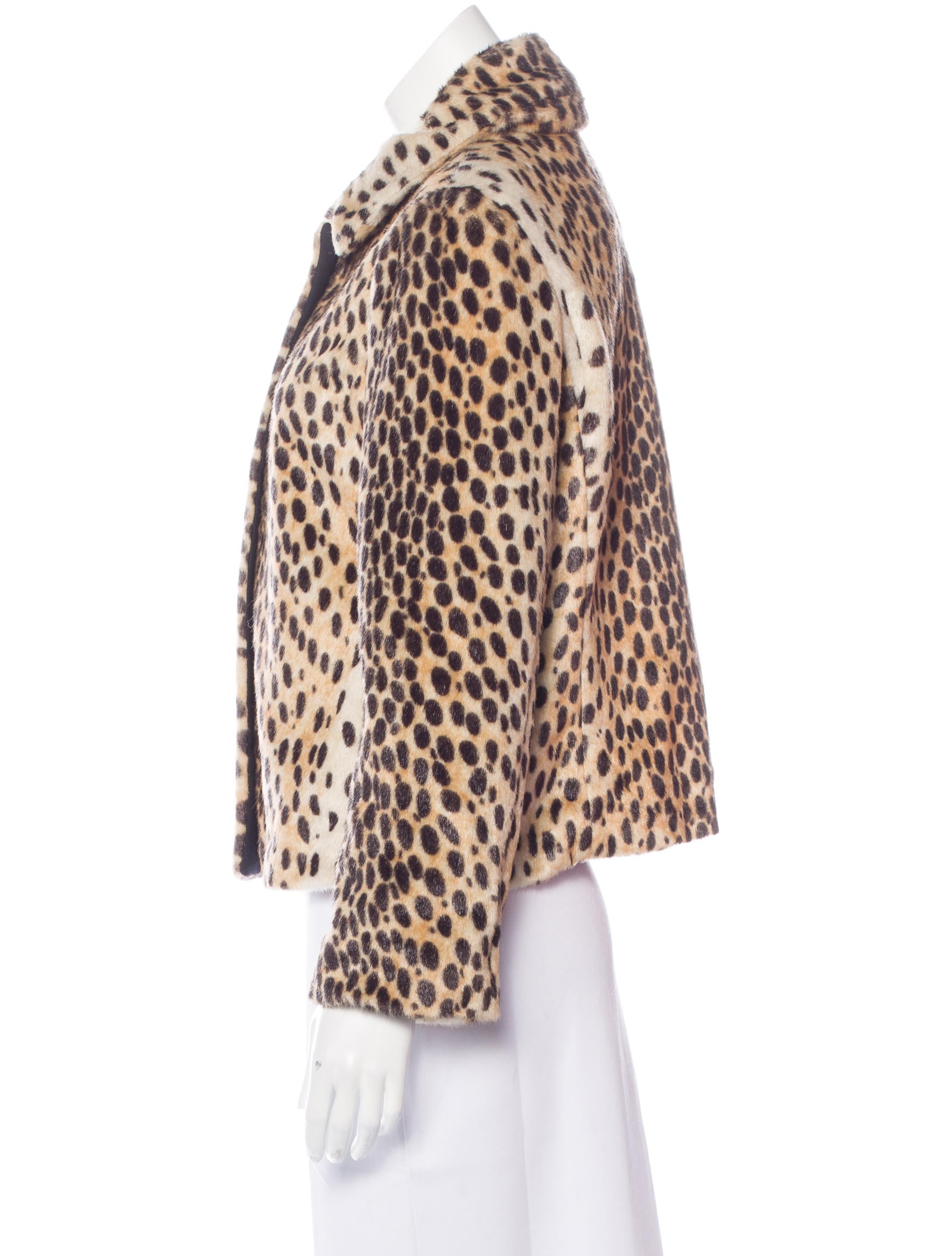 By Malene Birger Cheetah Print Faux Fur Coat