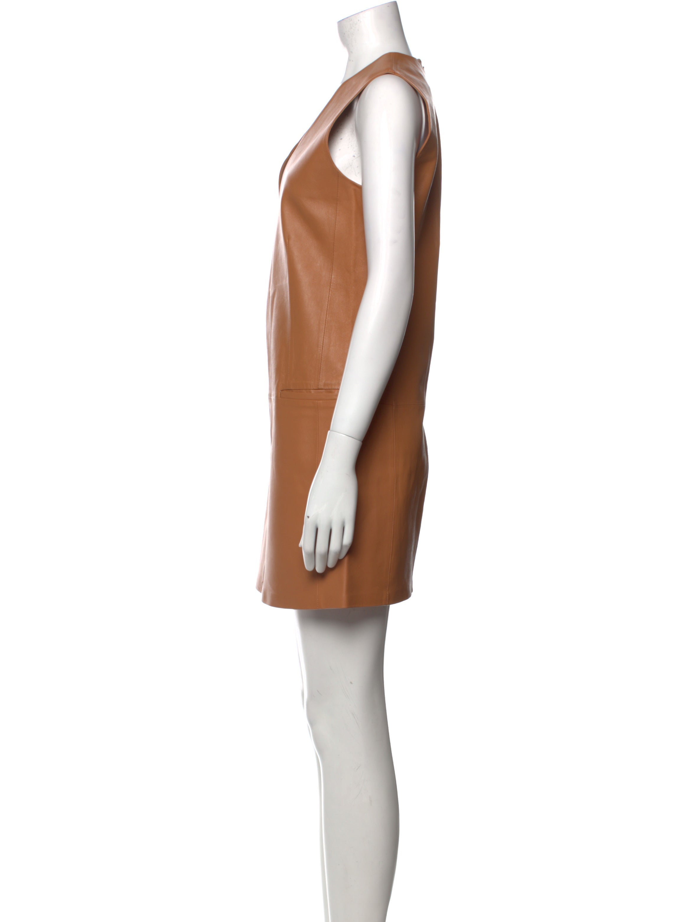 malene birger leather dress Leather dress second hand