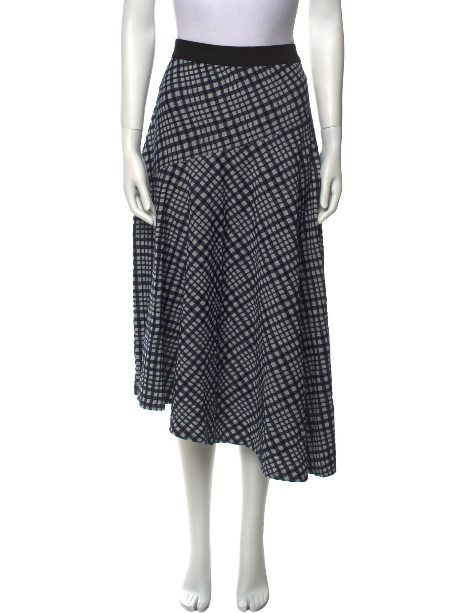 By Malene Birger Plaid Print Midi Length Skirt